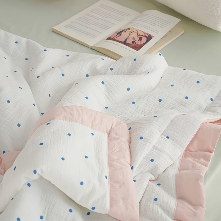 Dotted Soft Gauze Quilt Pink