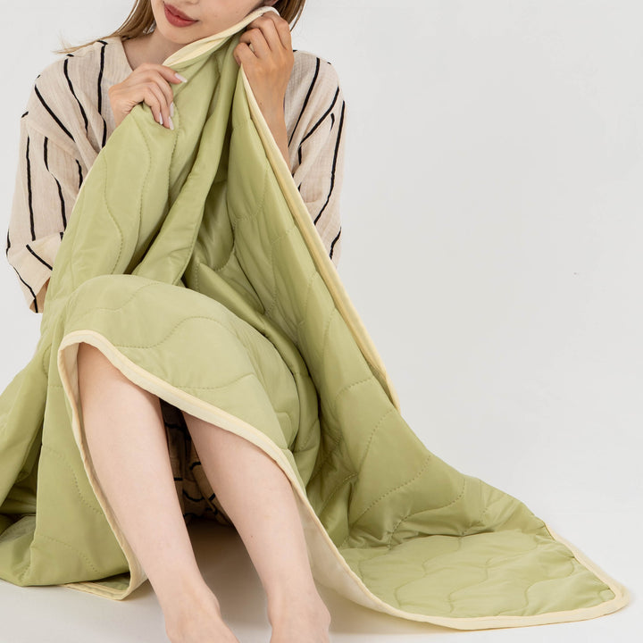 Double Color Cool Quilt Green Custard