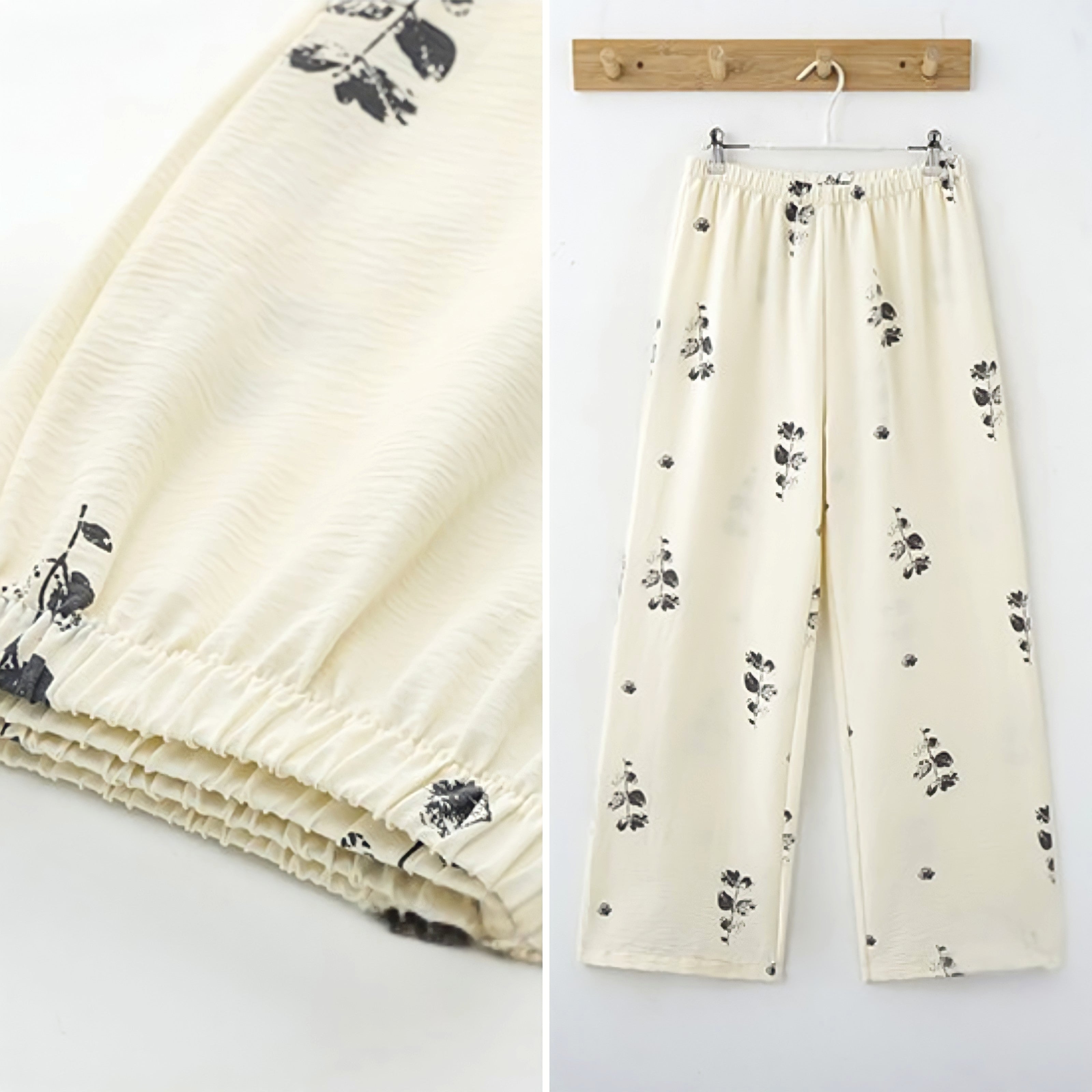 パッド付フラワープリントルーズシルエットパジャマ