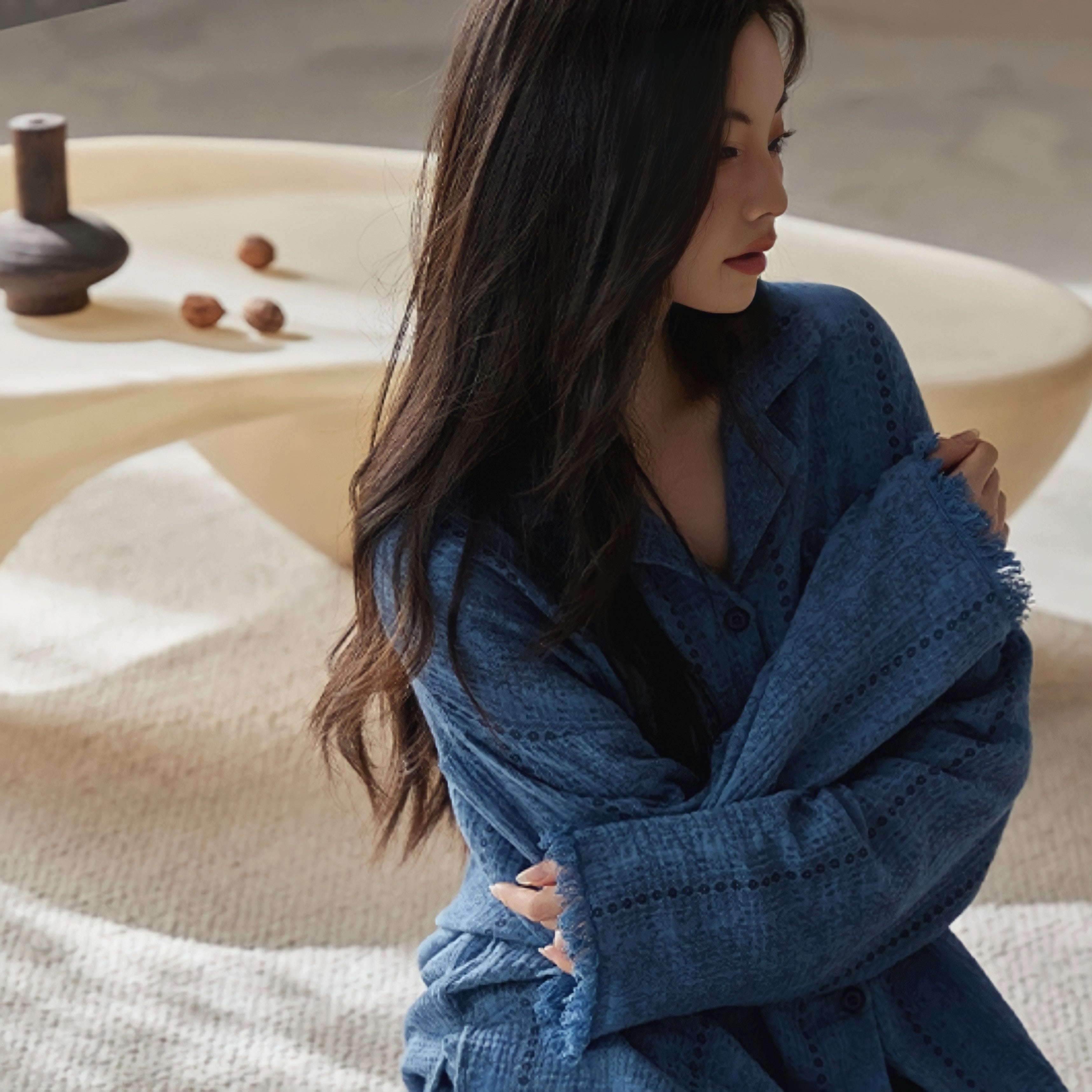 ピュアコットンレースフリンジパジャマ