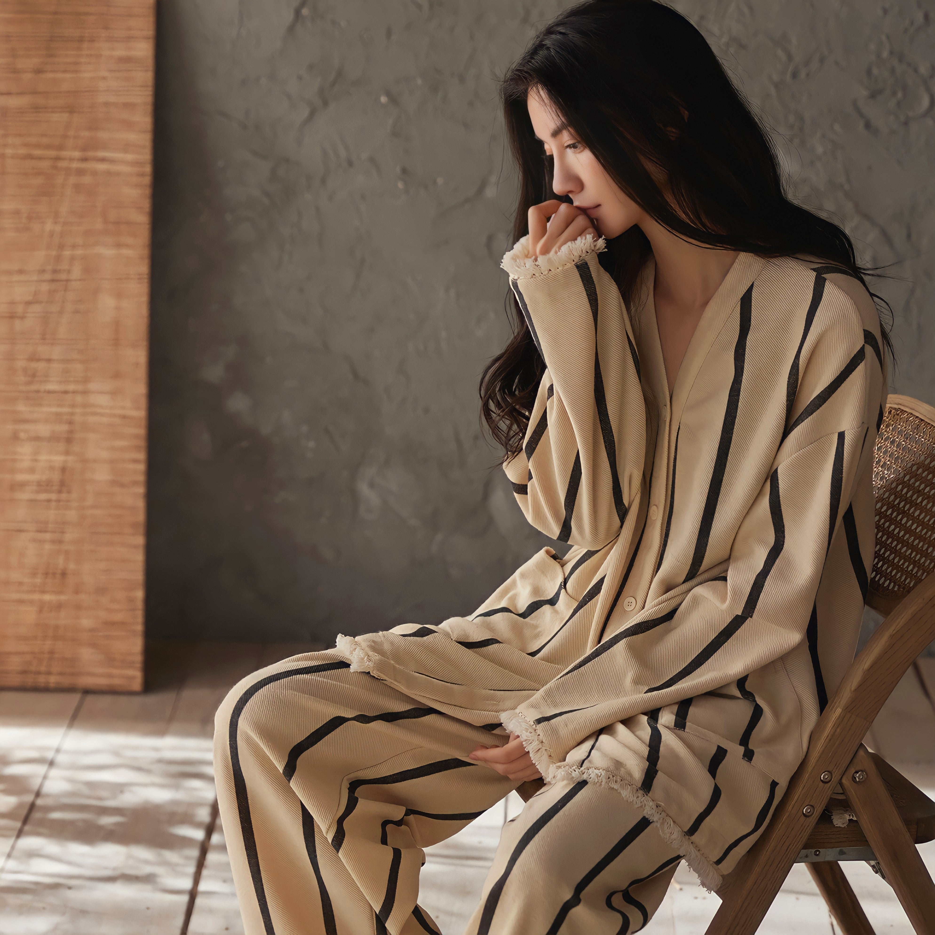 ストライプフリンジパジャマ