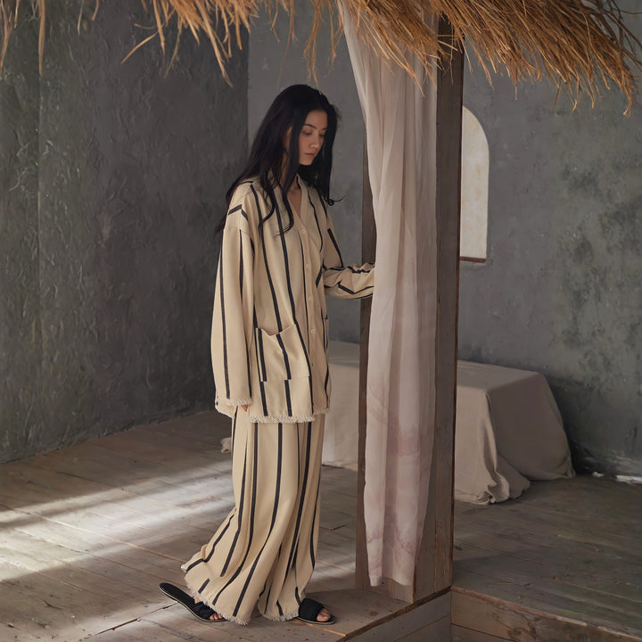 ストライプフリンジパジャマ