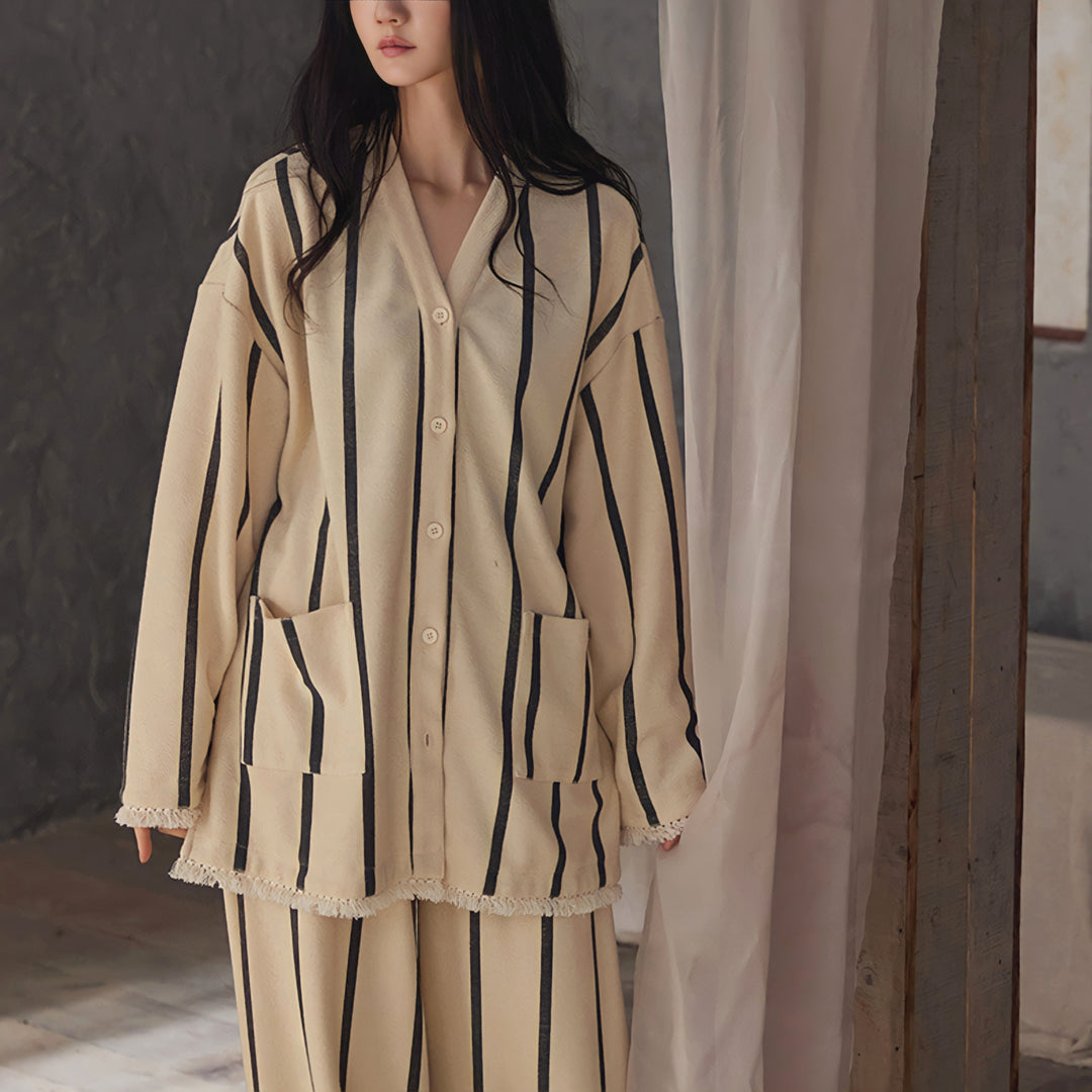 ストライプフリンジパジャマ