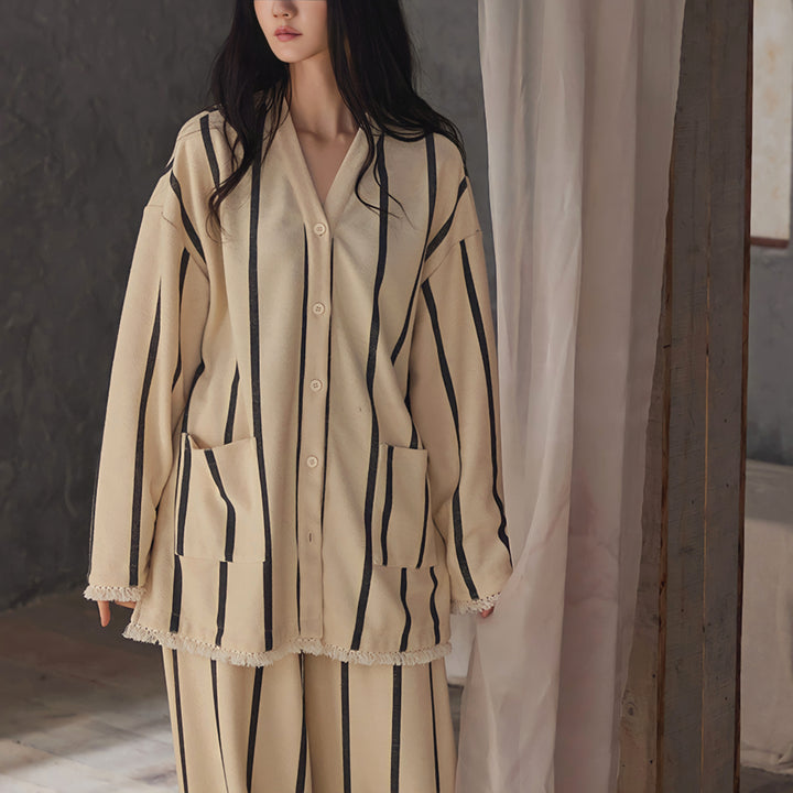 ストライプフリンジパジャマ