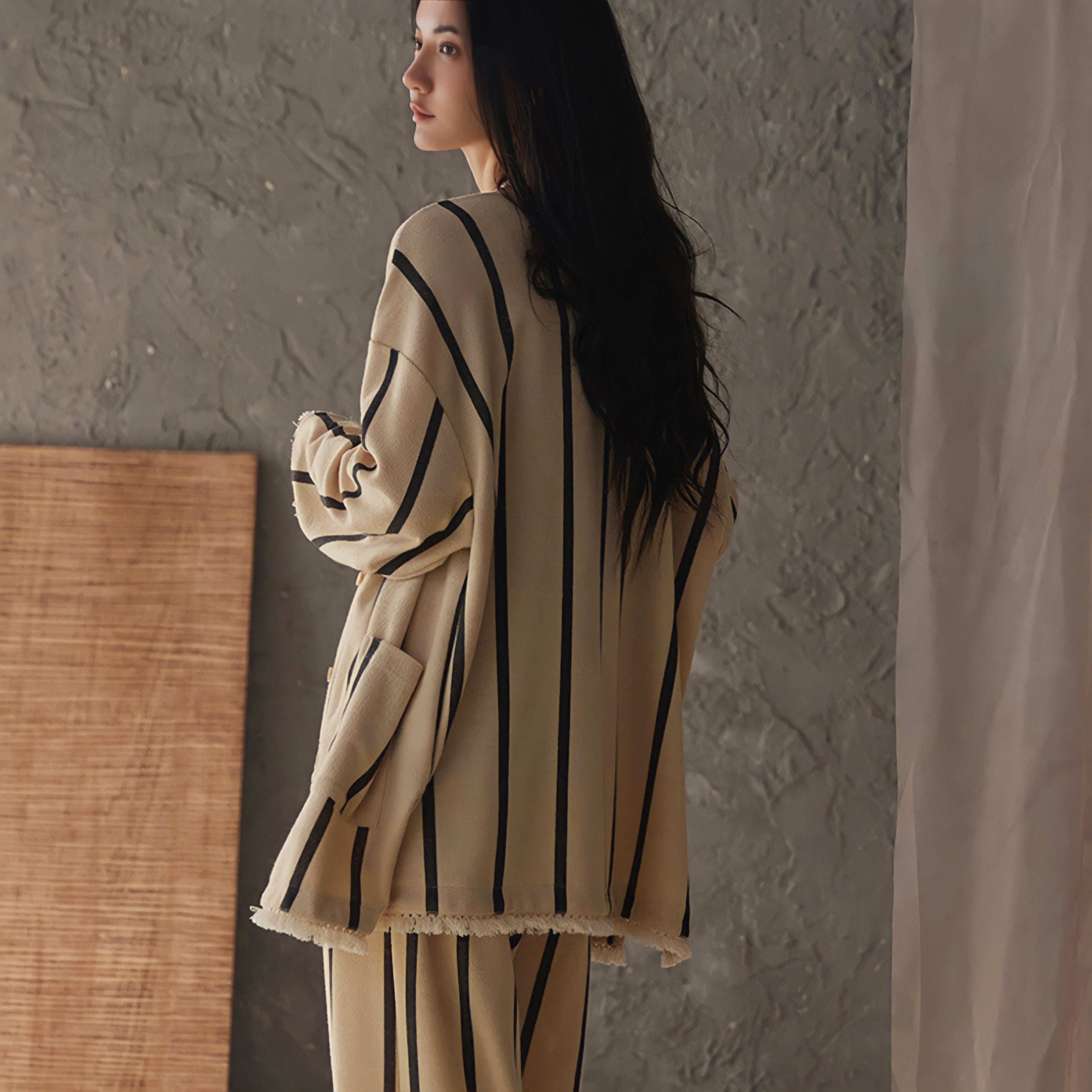 ストライプフリンジパジャマ