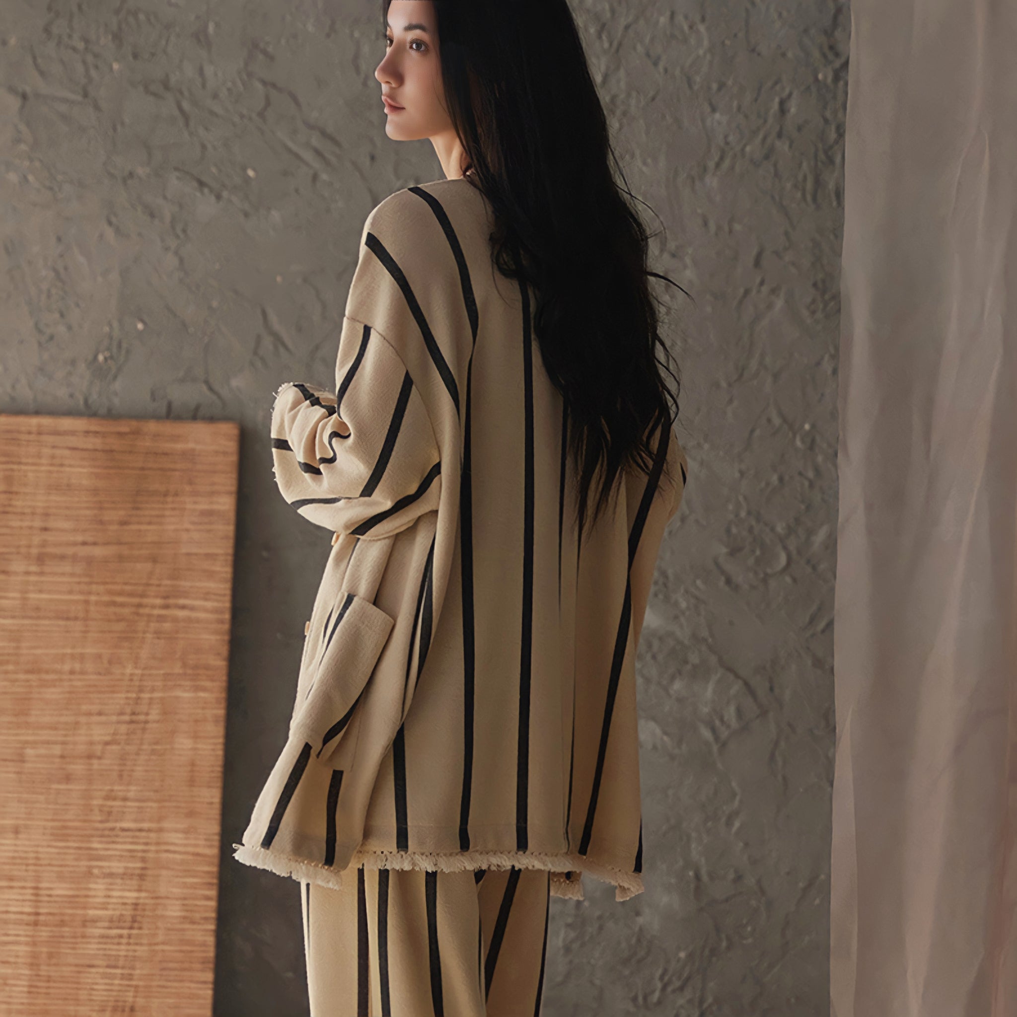 ストライプフリンジパジャマ