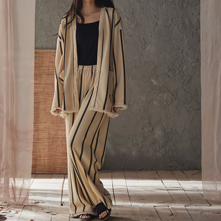 ストライプフリンジパジャマ