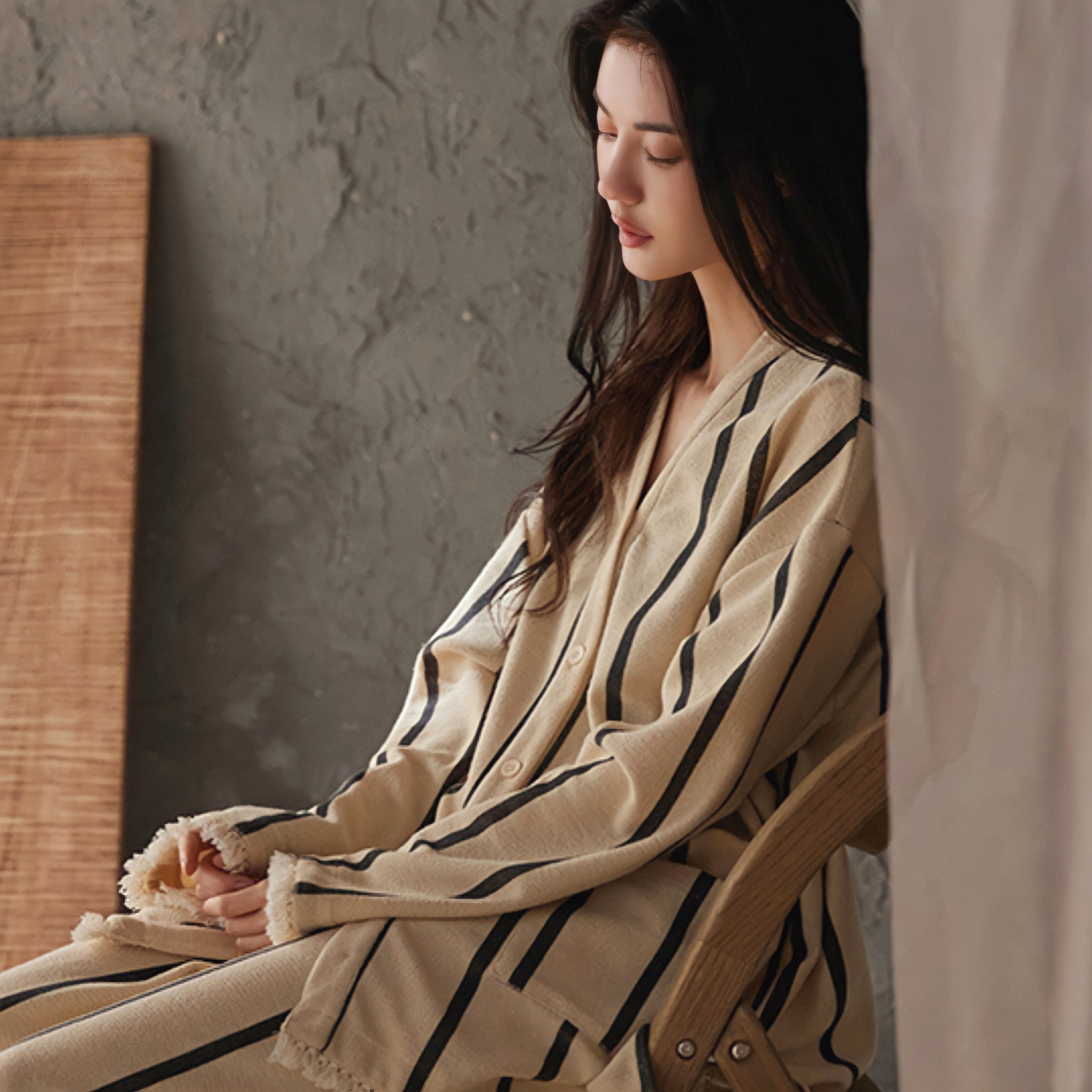 ストライプフリンジパジャマ