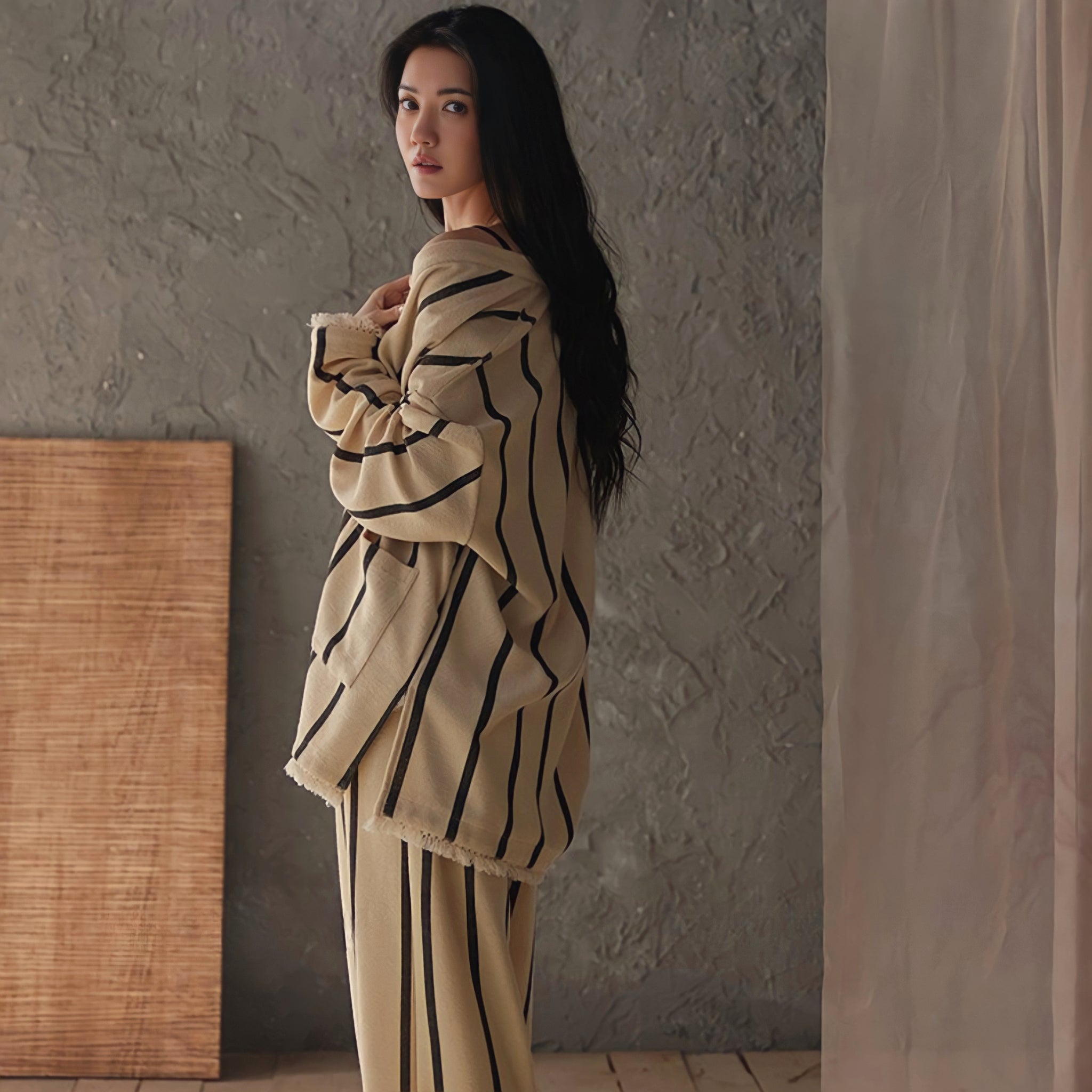 ストライプフリンジパジャマ