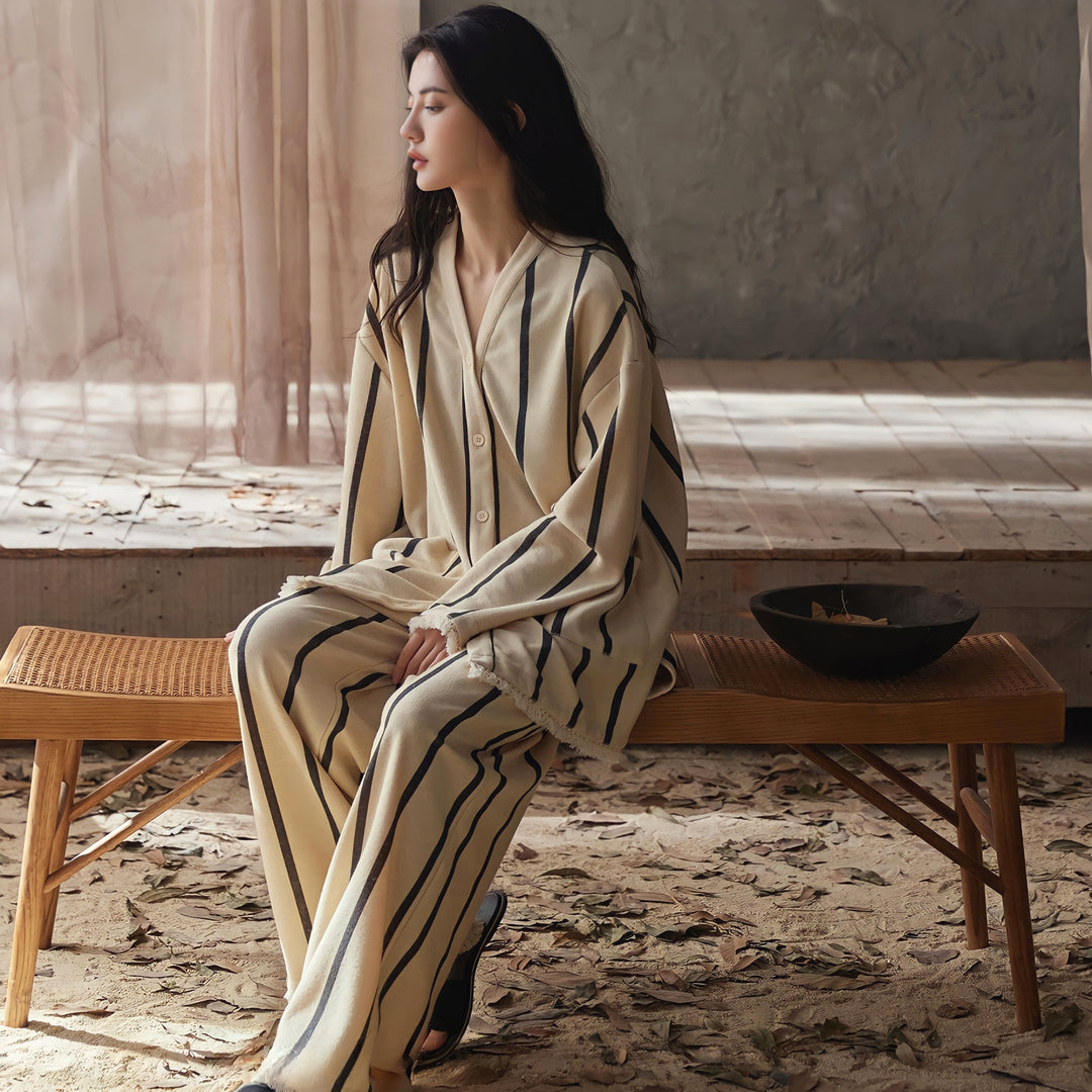 ストライプフリンジパジャマ