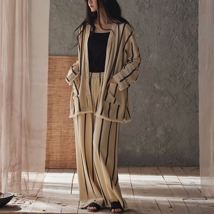 ストライプフリンジパジャマ