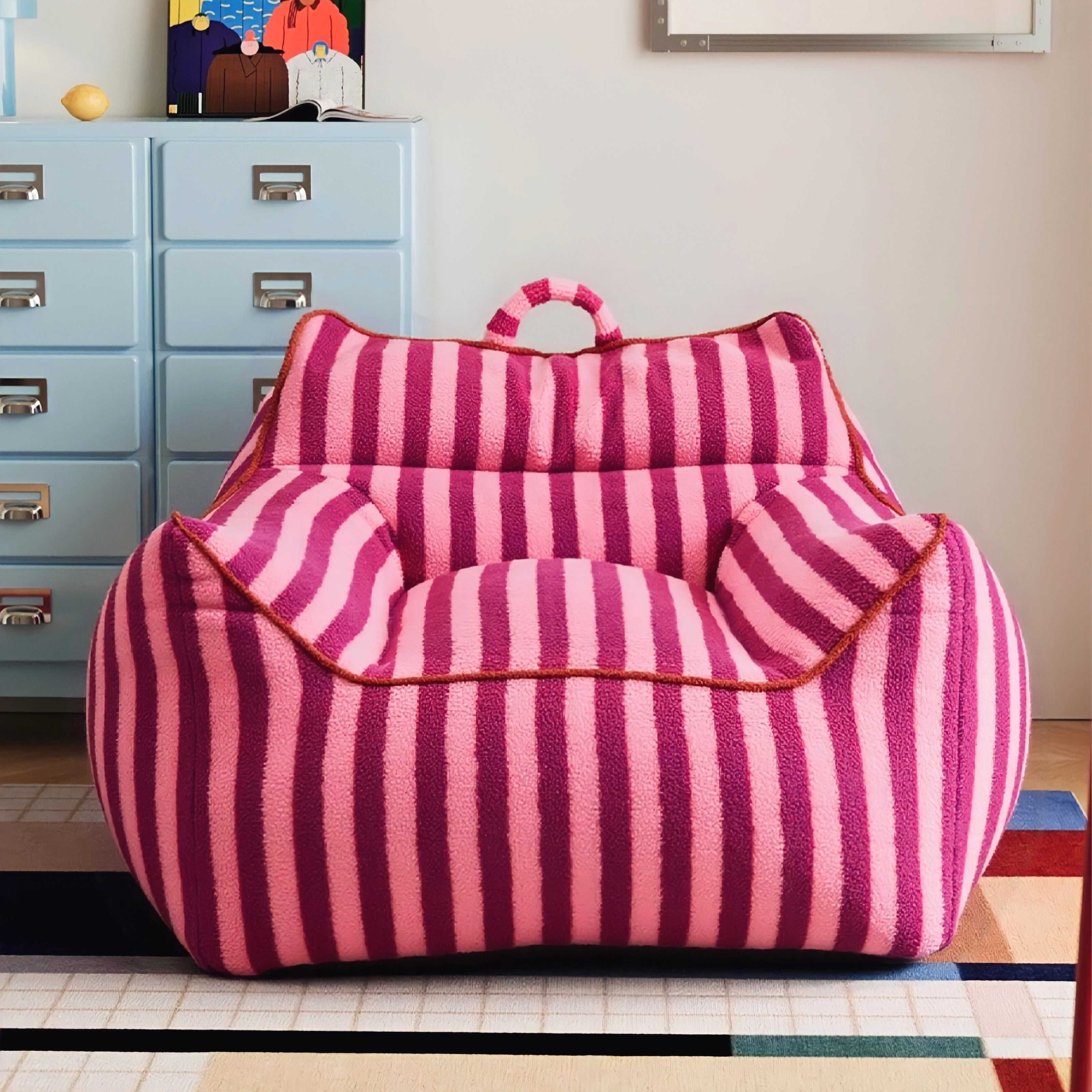 カラフルフリースストライプシングルソファ – kocol