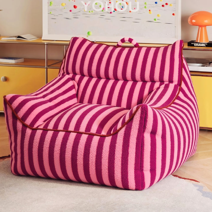カラフルフリースストライプシングルソファ