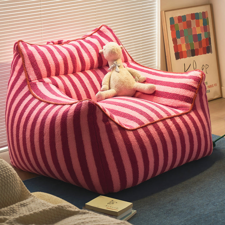 カラフルフリースストライプシングルソファ