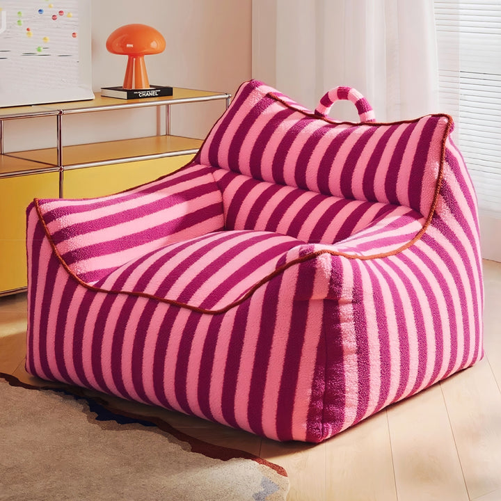 カラフルフリースストライプシングルソファ