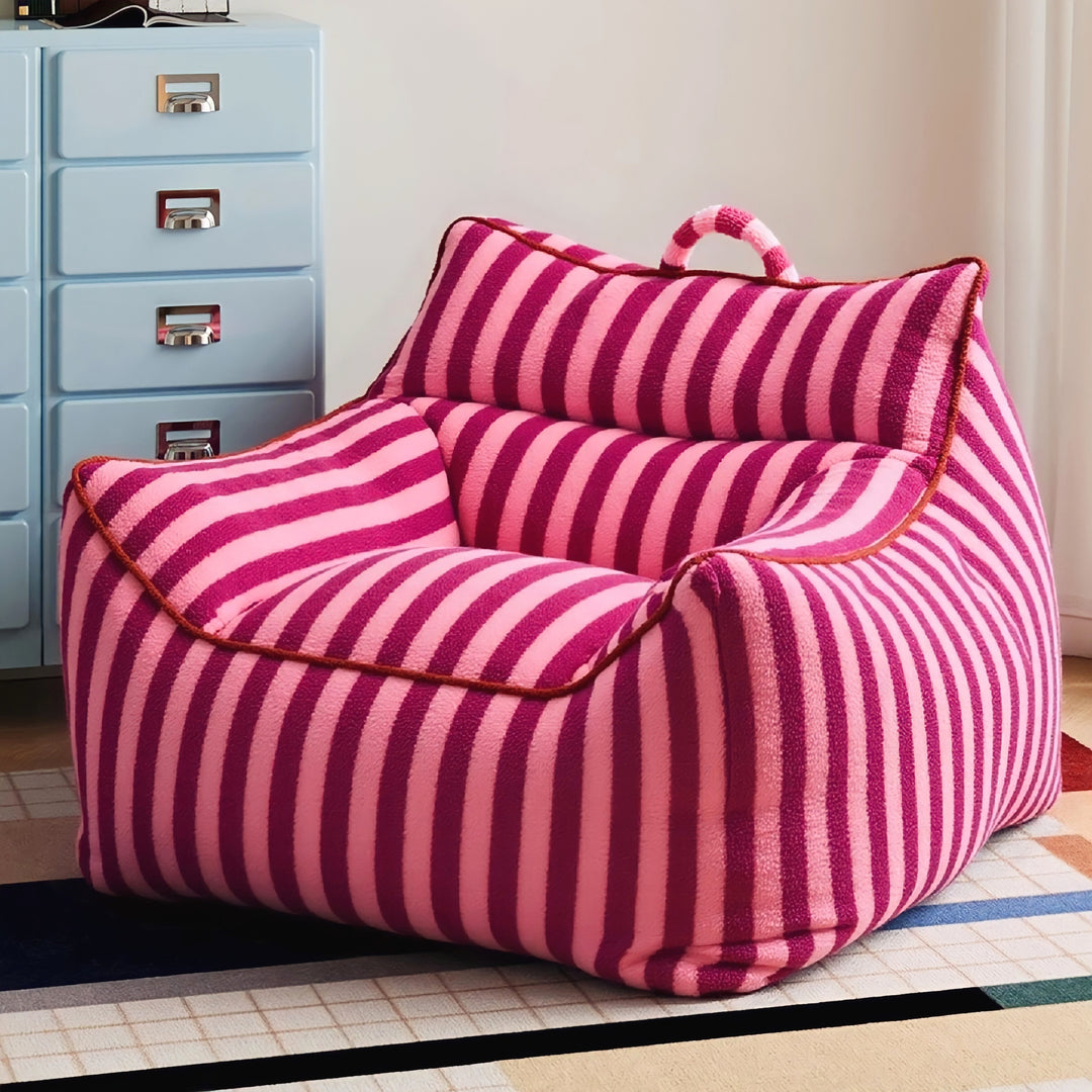 カラフルフリースストライプシングルソファ