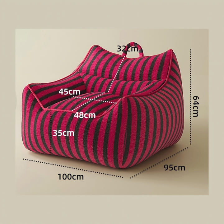 カラフルフリースストライプシングルソファ