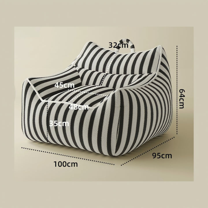 カラフルフリースストライプシングルソファ