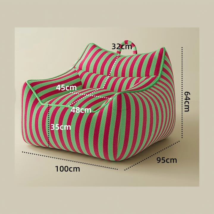 カラフルフリースストライプシングルソファ