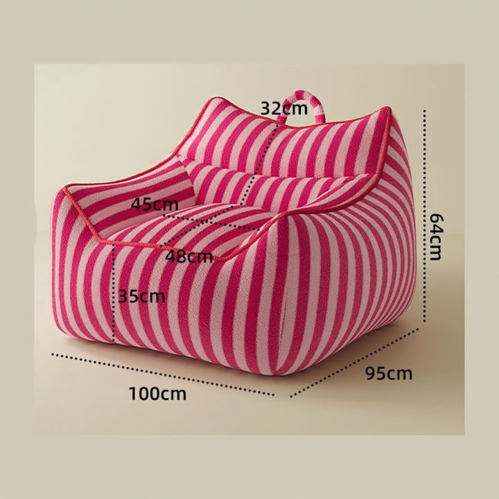 カラフルフリースストライプシングルソファ