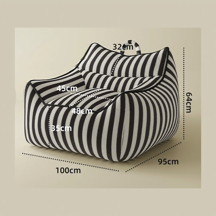 カラフルフリースストライプシングルソファ