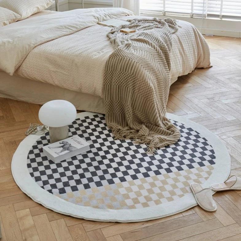 市松模様ラウンドカーペット ラグマット / Ichimatsu pattern round carpet rug mat - kocol