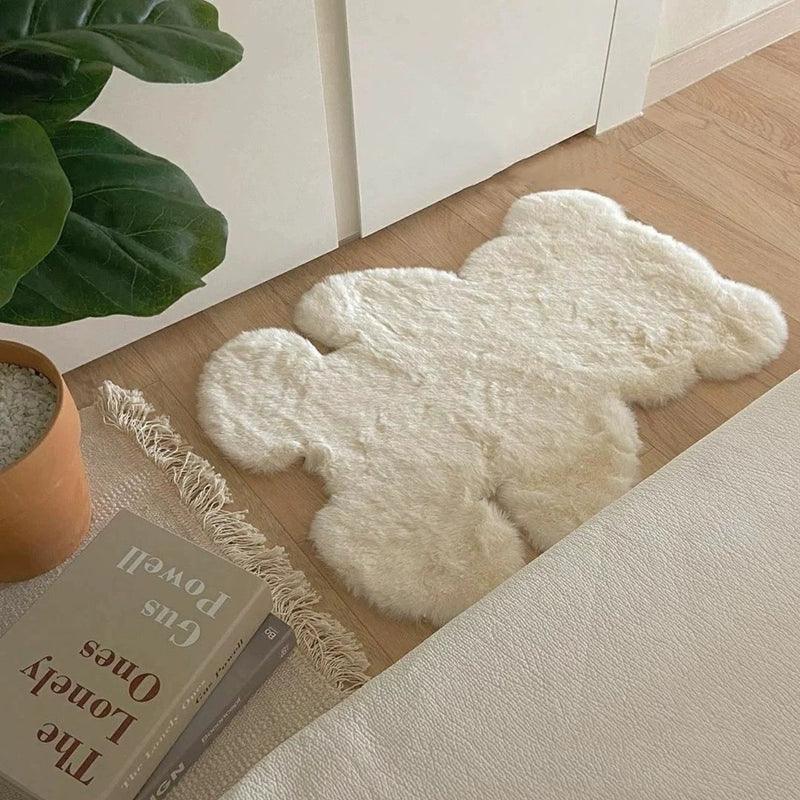 くまシルエットラグマット カーペット ベッドサイド 子供部屋 フロアマット / Bear Silhouette Area Rug Carpet Bedside Children's Room Floor Mat - kocol