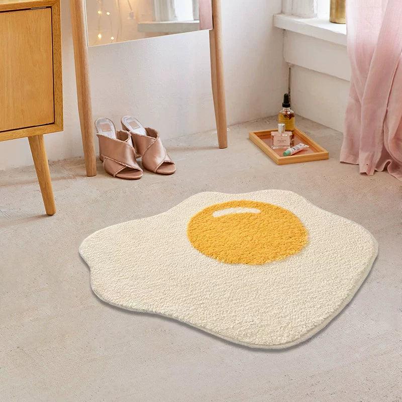 目玉焼きラグマット バスマット / Fried egg rug bath mat - kocol