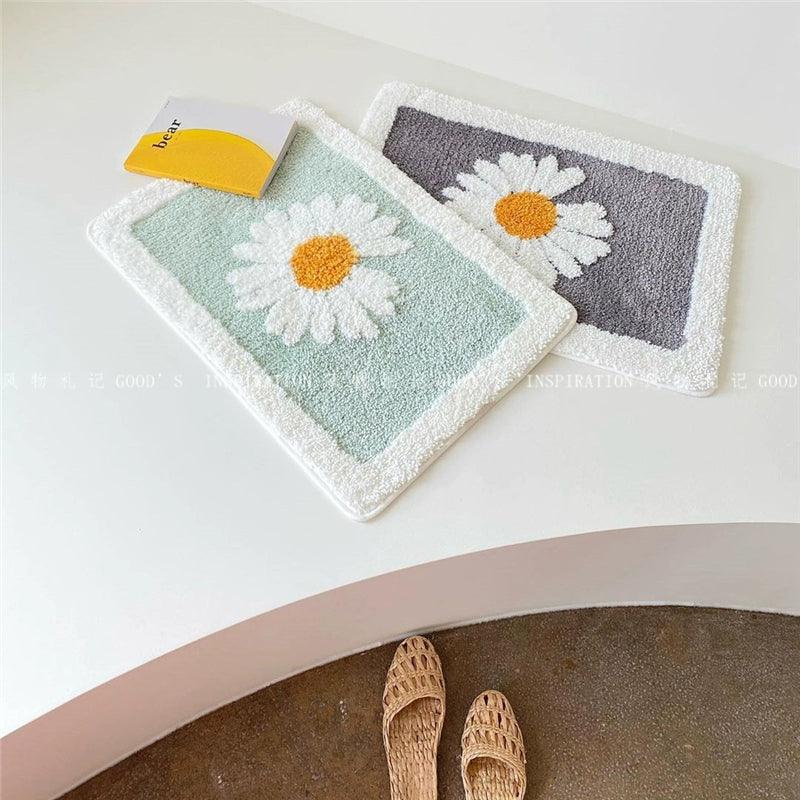 花柄吸収バスマット デイジー柄 / Floral absorbent bath mat daisy pattern - kocol