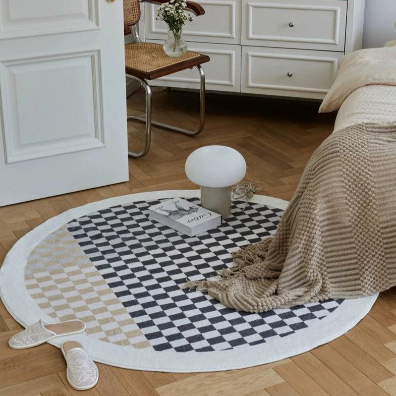 市松模様ラウンドカーペット ラグマット / Ichimatsu pattern round carpet rug mat - kocol