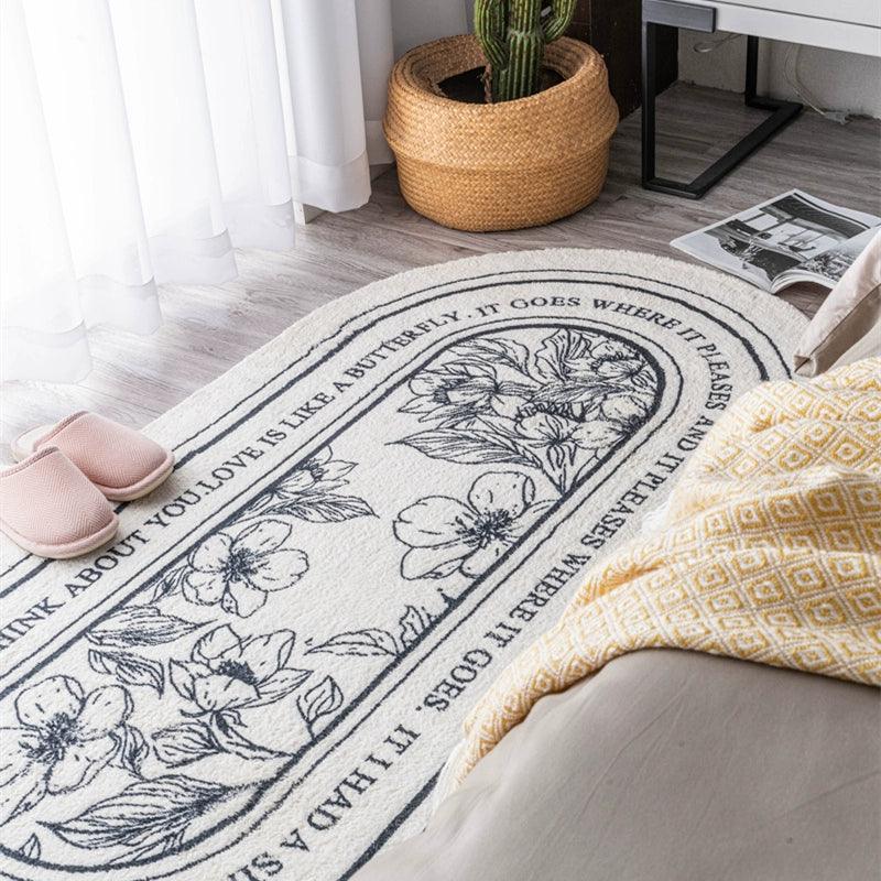 オーバルラグ フロアマット 寝室 ベッドサイド / Oval lag floor mat bedroom bedside - kocol